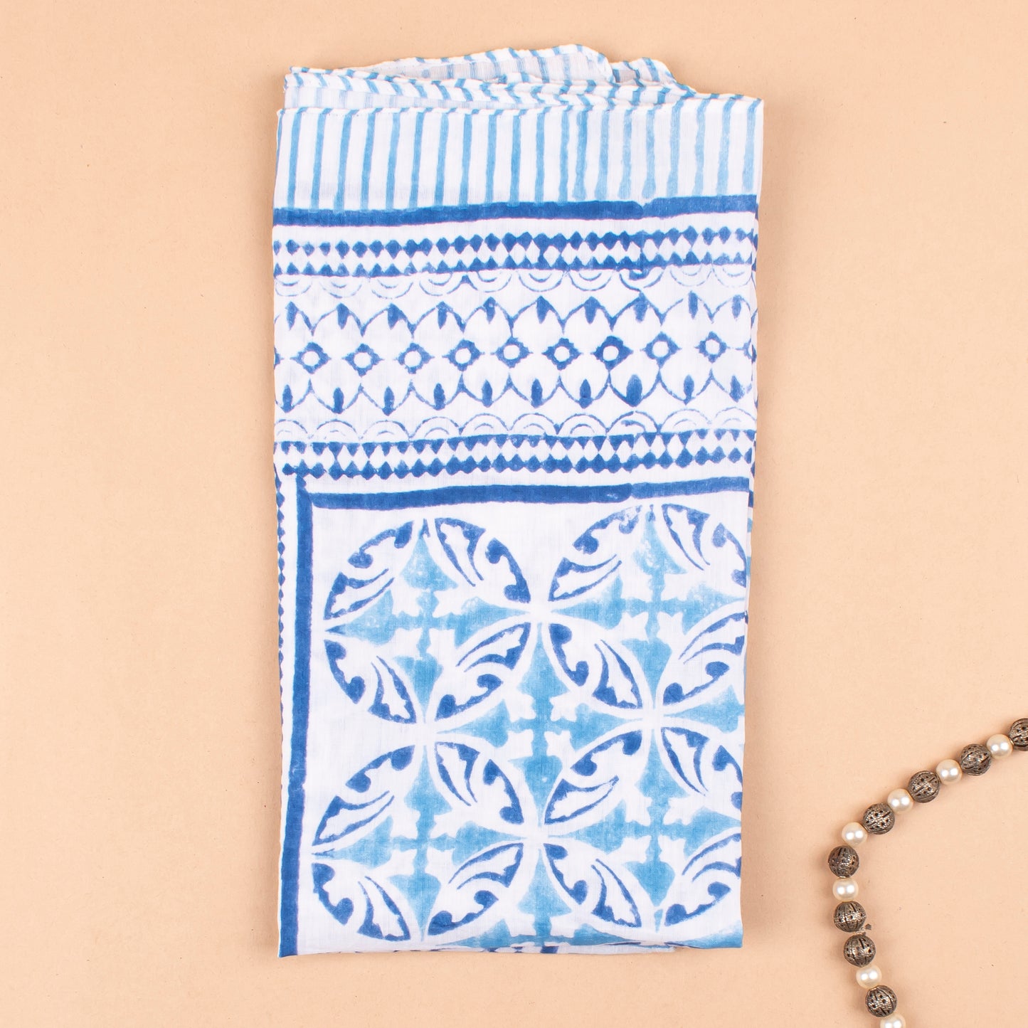 Bohemian Neck Scarf, Eco-Friendly Hair Tie Gift, Neck Or Wrist Tie For Men & Women, Pure Cotton Handblock Printed Bandanas