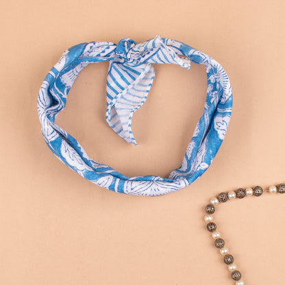 Block Printed Bohemian Scarf, Lightweight Summer Accessory, Eco-Conscious Cotton Bandanas, Handblock Printed Scarf