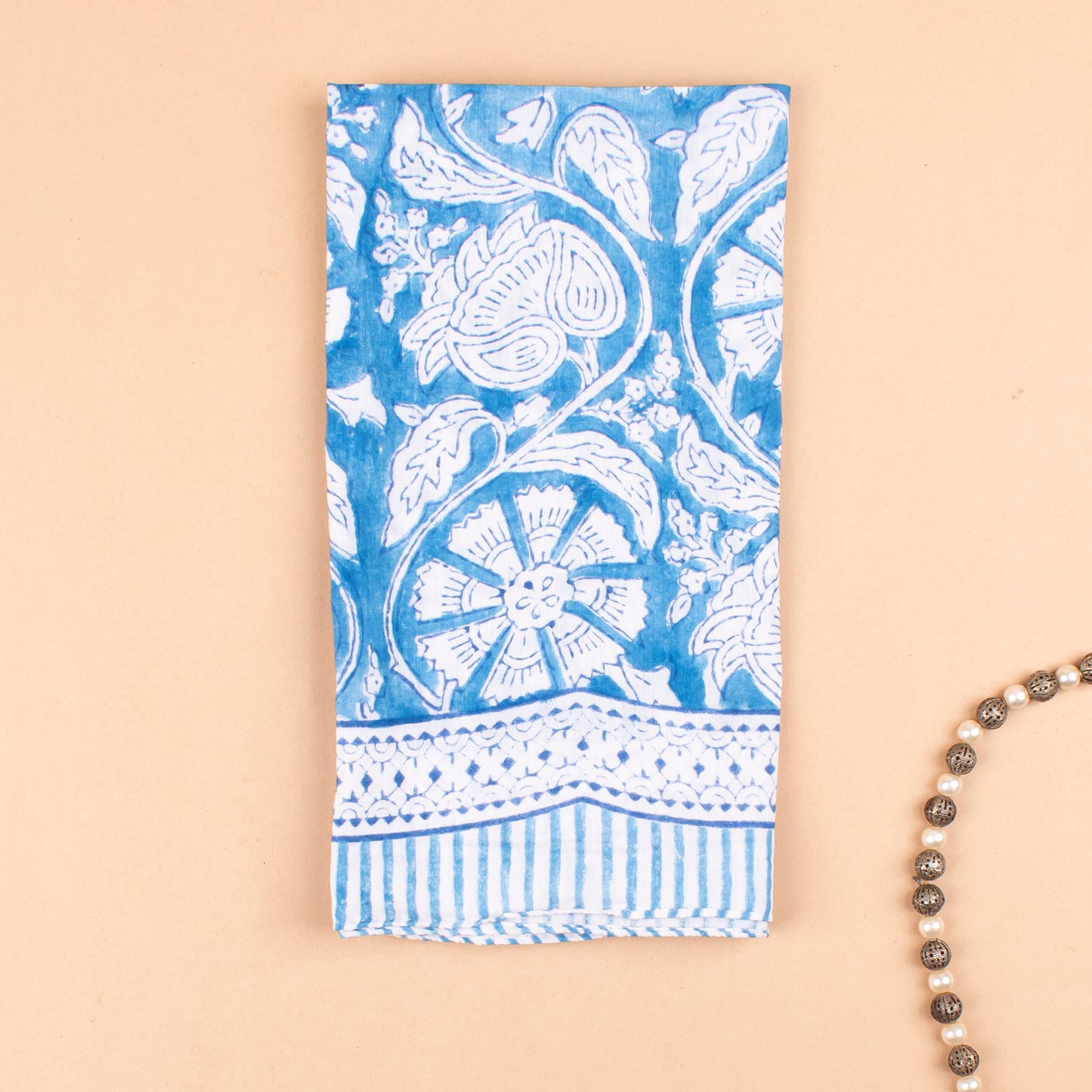 Block Printed Bohemian Scarf, Lightweight Summer Accessory, Eco-Conscious Cotton Bandanas, Handblock Printed Scarf