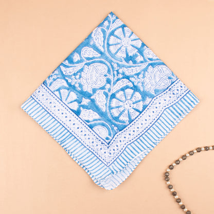 Block Printed Bohemian Scarf, Lightweight Summer Accessory, Eco-Conscious Cotton Bandanas, Handblock Printed Scarf