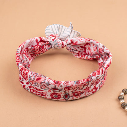 Unisex Accessory For Neck Or Hair Tie, Traditional Block Printed Bandana, Soft Cotton Neck Wraps, Unisex Boho Accessories