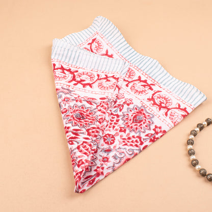Unisex Accessory For Neck Or Hair Tie, Traditional Block Printed Bandana, Soft Cotton Neck Wraps, Unisex Boho Accessories
