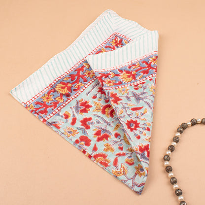 Handmade Cotton Bandana Scarf, Boho Block Print Wrap, Lightweight Neck Tie For Men & Women, Eco Gift Idea, Fashion Accessory