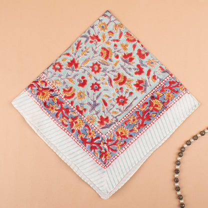 Handmade Cotton Bandana Scarf, Boho Block Print Wrap, Lightweight Neck Tie For Men & Women, Eco Gift Idea, Fashion Accessory