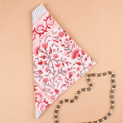 100% Cotton Unisex Bandanas, Handmade Block Print Neck Scarf, Boho Head Wrap, Handblock Print Cotton Bandanas, Unisex Accessories