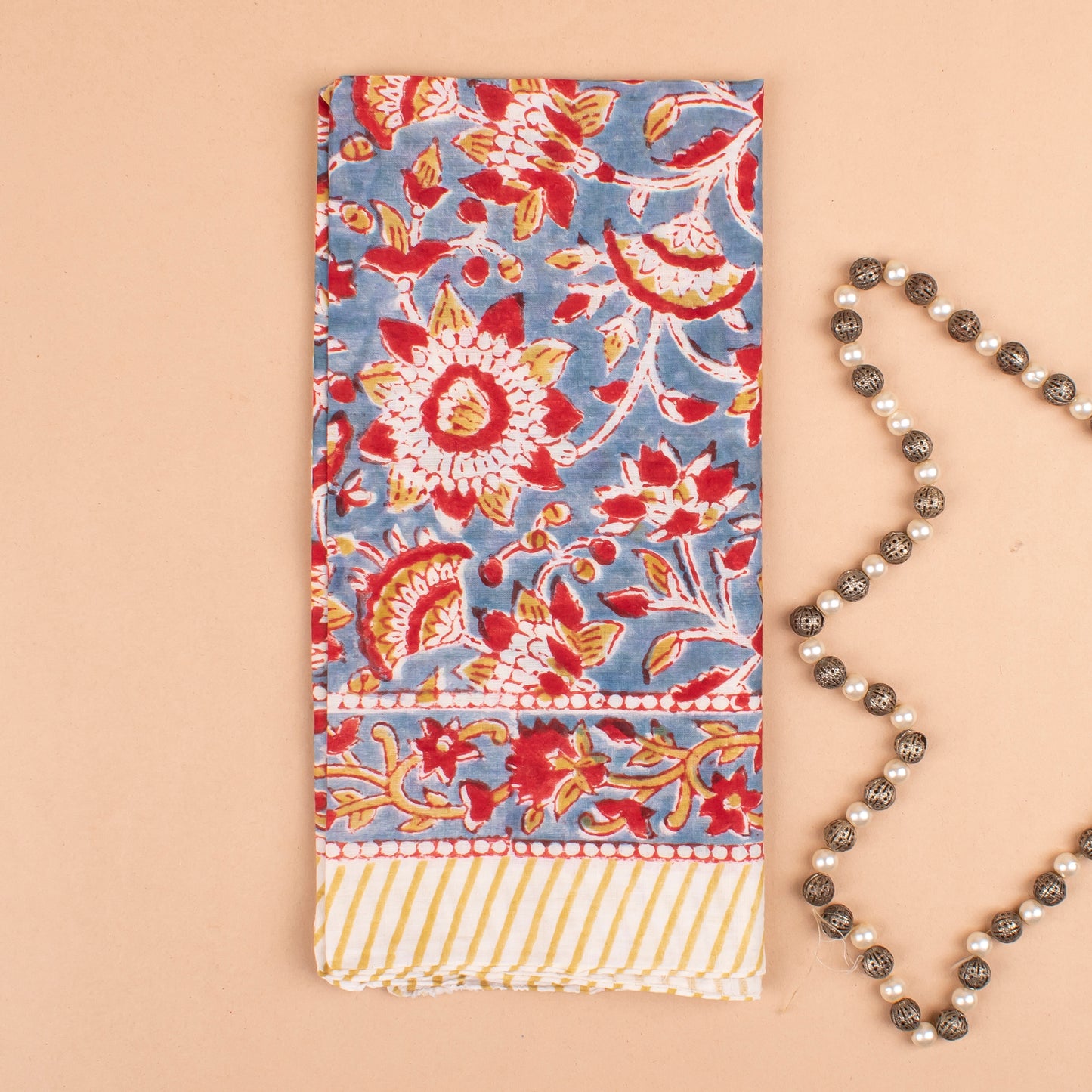 Lightweight Neck Tie, Boho Head Accessory Gift, Handmade Floral Cotton Bandana, Sustainable Boho Neck Wrap, Head & Wrist Tie