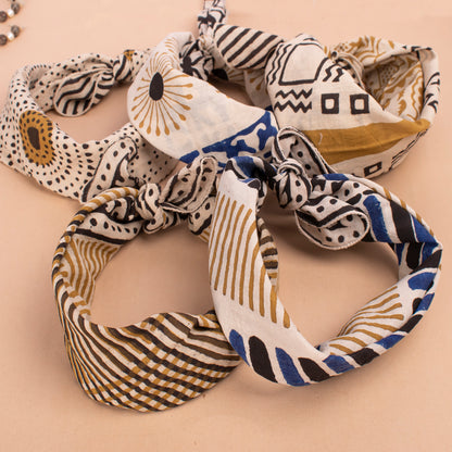 Set of 5 - Hand Block Printed Dog Bandana, Cotton Dog Scarf, Sustainable Pet Accessory, Dog Neck Wrap