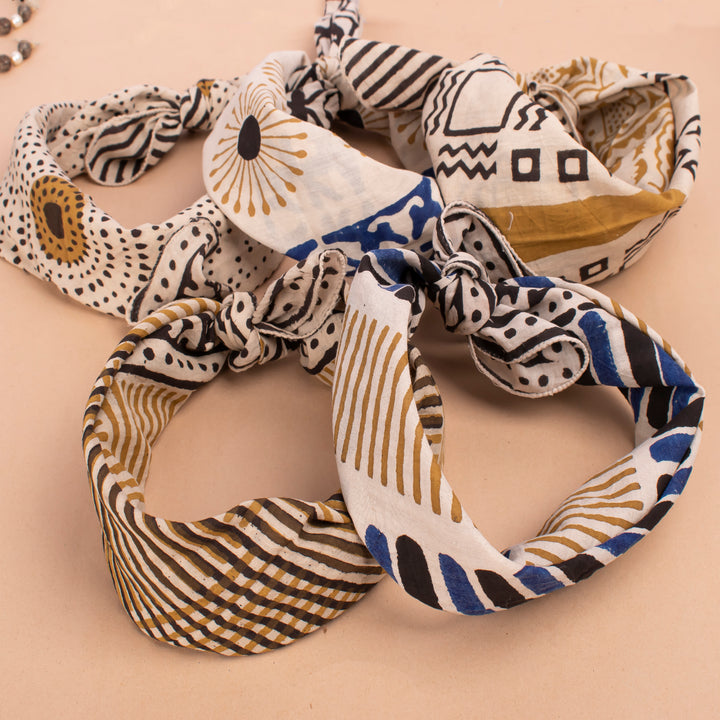Set of 5 – Hand Block Dog Bandanas | Cotton Pet Neck Scarf