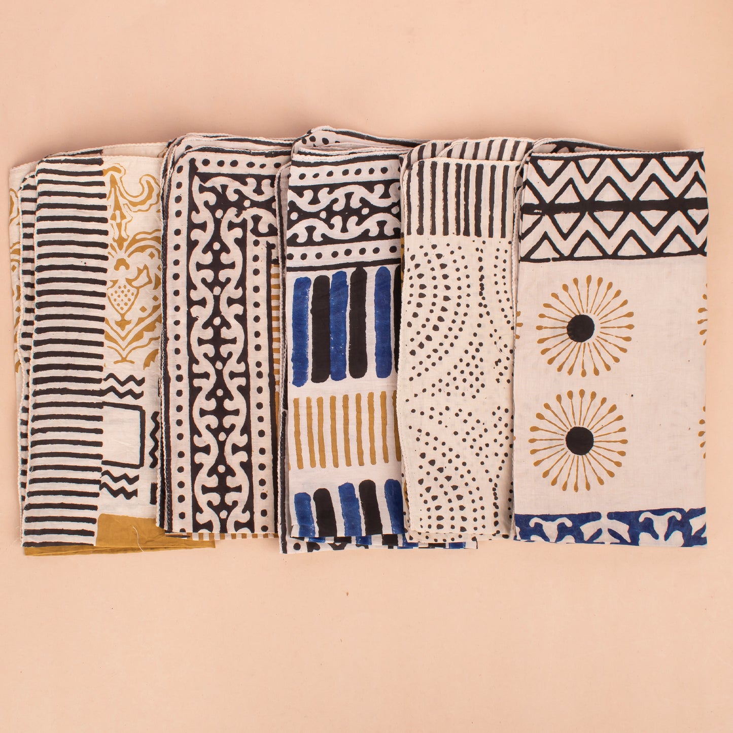 Set of 5 - Hand Block Printed Dog Bandana, Cotton Dog Scarf, Sustainable Pet Accessory, Dog Neck Wrap