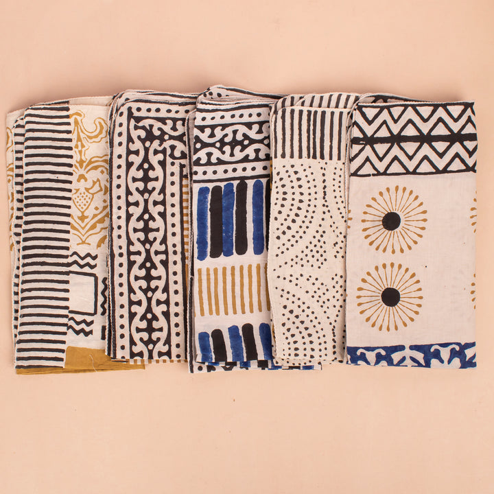 Set of 5 – Hand Block Dog Bandanas | Cotton Pet Neck Scarf