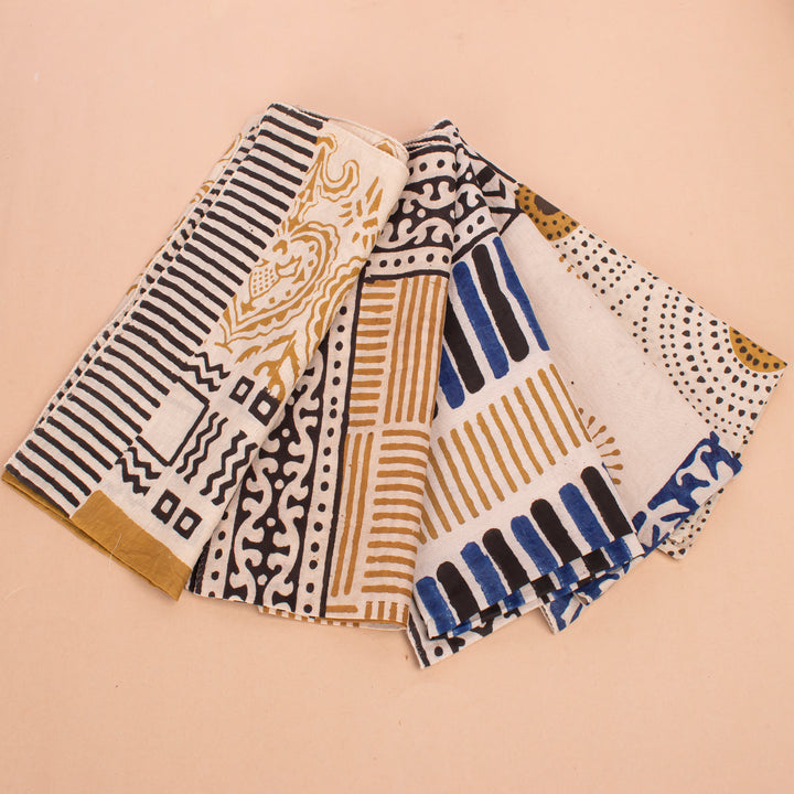 Set of 5 – Hand Block Dog Bandanas | Cotton Pet Neck Scarf