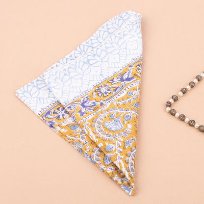 Lightweight Handprinted Cotton Bandanas, Boho Head Wraps For All Genders, Stylish Unisex Cotton Bandanas, Eco Gift Wrap