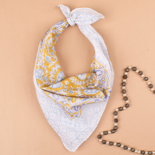 Lightweight Handprinted Cotton Bandanas, Boho Head Wraps For All Genders, Stylish Unisex Cotton Bandanas, Eco Gift Wrap