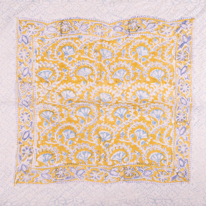 Set of 2 - Cotton Bandana Scarf, Handprinted Floral Wrap, Soft Vintage Style Head & Neck Accessory, 100% Handmade Block Print Head Wrap