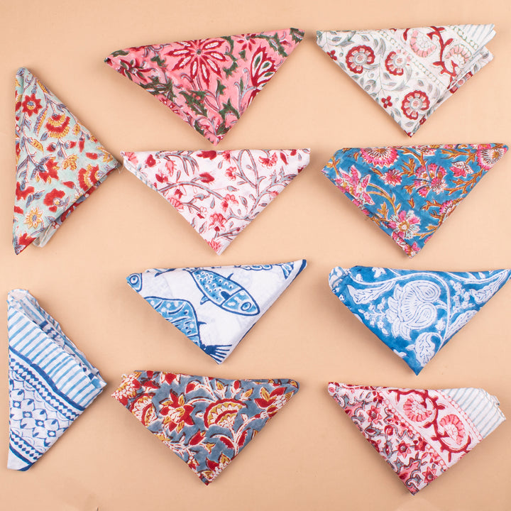 Set of 10 – Boho Cotton Bandanas | Head Scarf &amp; Hair Wrap