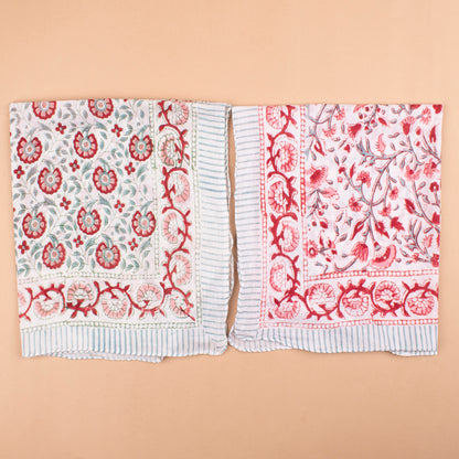 Set of 10 - Pure Cotton Bohemian Bandana Scarf, Vintage-Inspired Handprinted Head Wrap, Sustainable Neck Tie For Men & Women
