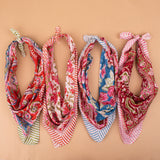 Set of 4 – Vintage Cotton Bandanas | Boho Head Scarf & Hair Wrap