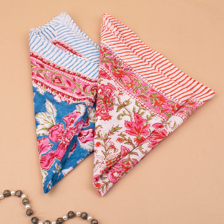 Set of 2 – Floral Cotton Bandanas | Head Scarf &amp; Hair Wrap