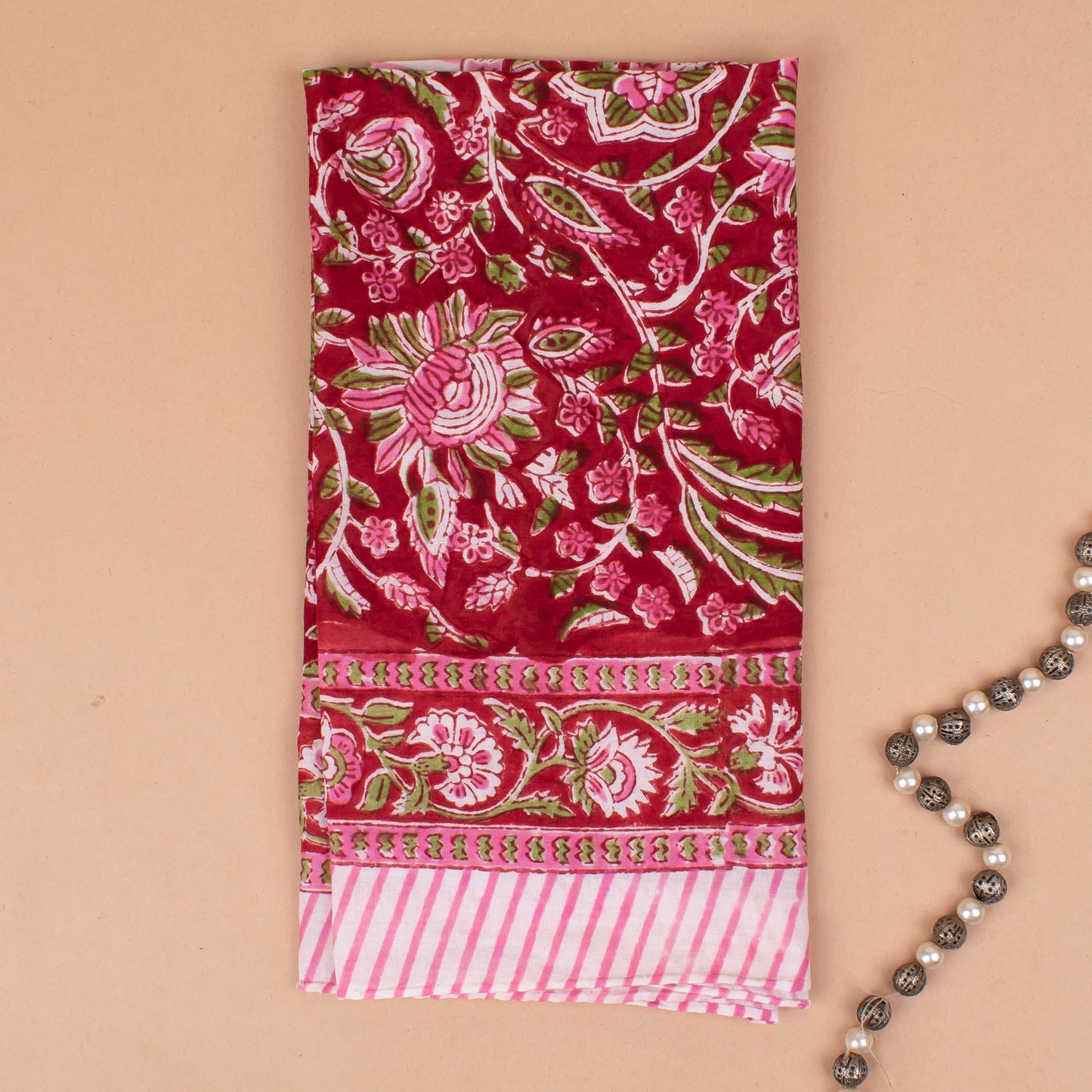 Ethnic Hand Block Printed Bandana, Cotton Headwrap For Men, Women, Kids & Pets, Vintage Style Boho Neck Scarf & Wrist Accessory