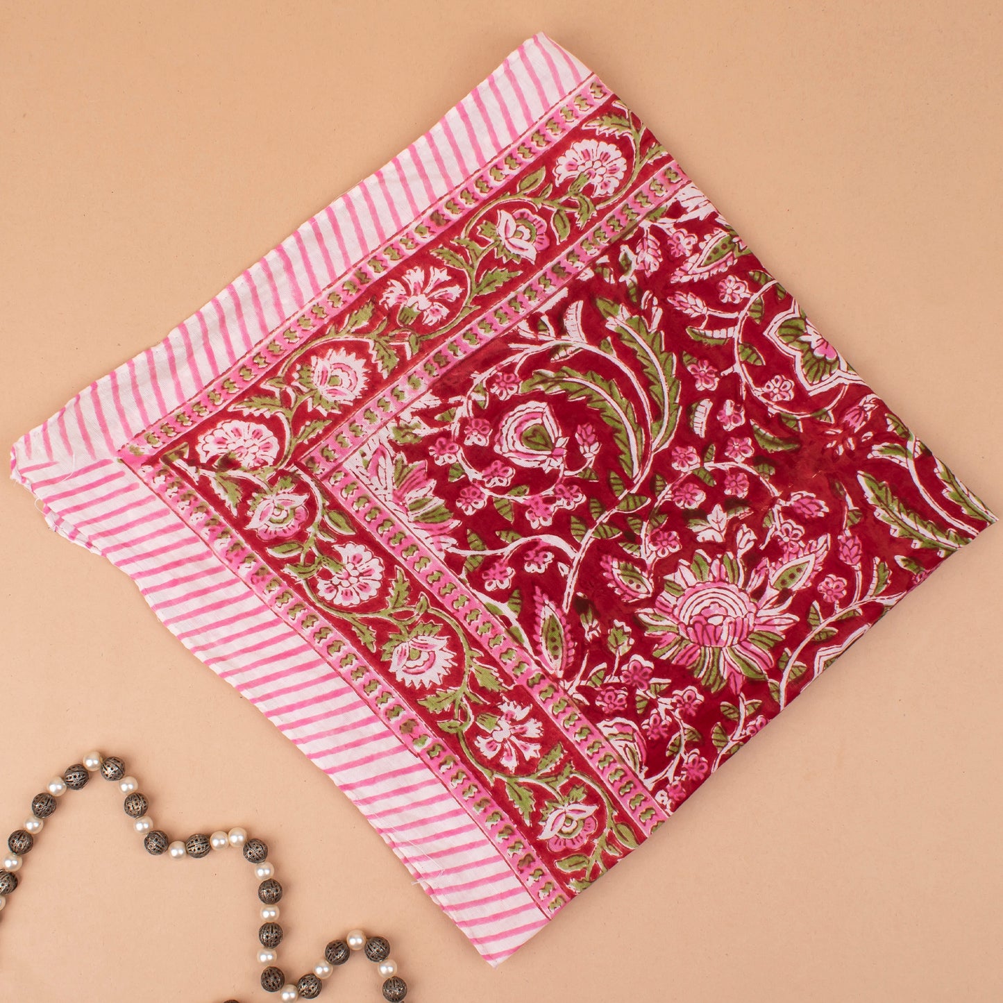 Ethnic Hand Block Printed Bandana, Cotton Headwrap For Men, Women, Kids & Pets, Vintage Style Boho Neck Scarf & Wrist Accessory