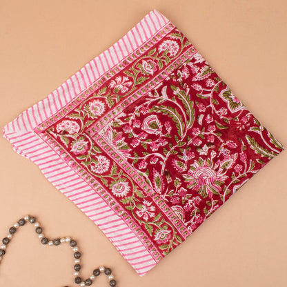 Ethnic Hand Block Printed Bandana, Cotton Headwrap For Men, Women, Kids & Pets, Vintage Style Boho Neck Scarf & Wrist Accessory