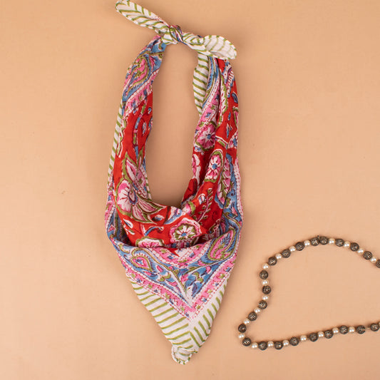 Sustainable Cotton Bandanas For Outdoor Use, Hiking, Dust Protection, Hair Wrap Or Stylish Boho Face Mask Alternative