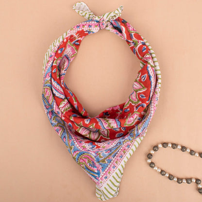 Sustainable Cotton Bandana For Outdoor Use, Hiking, Dust Protection, Hair Wrap Or Stylish Boho Face Mask Alternative