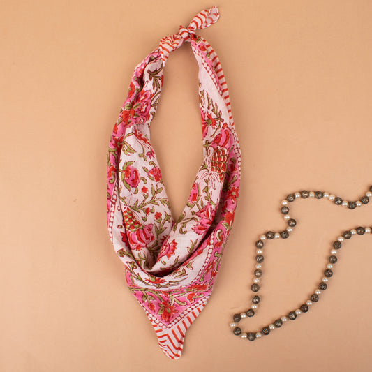 Lightweight Cotton Bandanas For All Ages, Stylish Handblock Printed Wrap For Hair, Neck, Face, Or Pet Summer Accessories