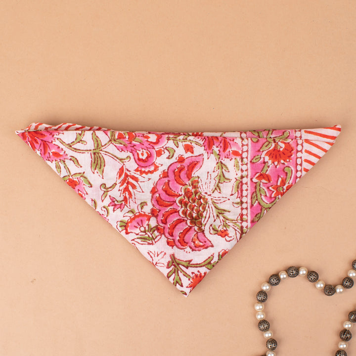 Hand Block Cotton Bandana | Boho Head Scarf &amp; Hair Wrap