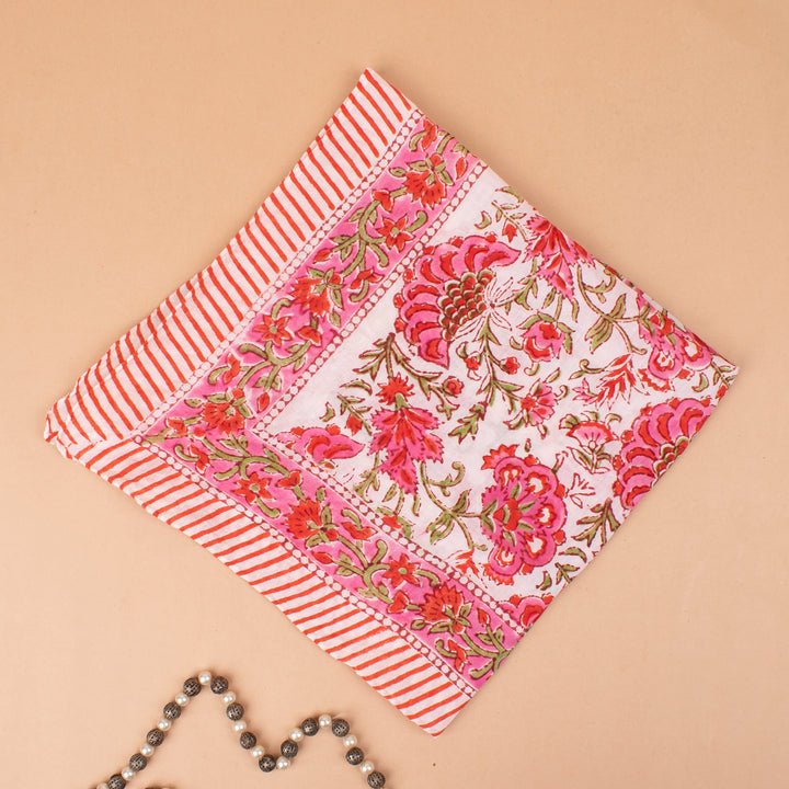 Hand Block Cotton Bandana | Boho Head Scarf &amp; Hair Wrap