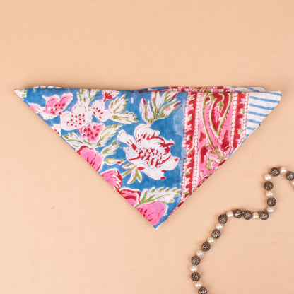 Bohemian Bandana Headband, Hand Printed Cotton Scarf For Men, Women, Kids, Hiking Or Workout Lightweight Wrap Accessory
