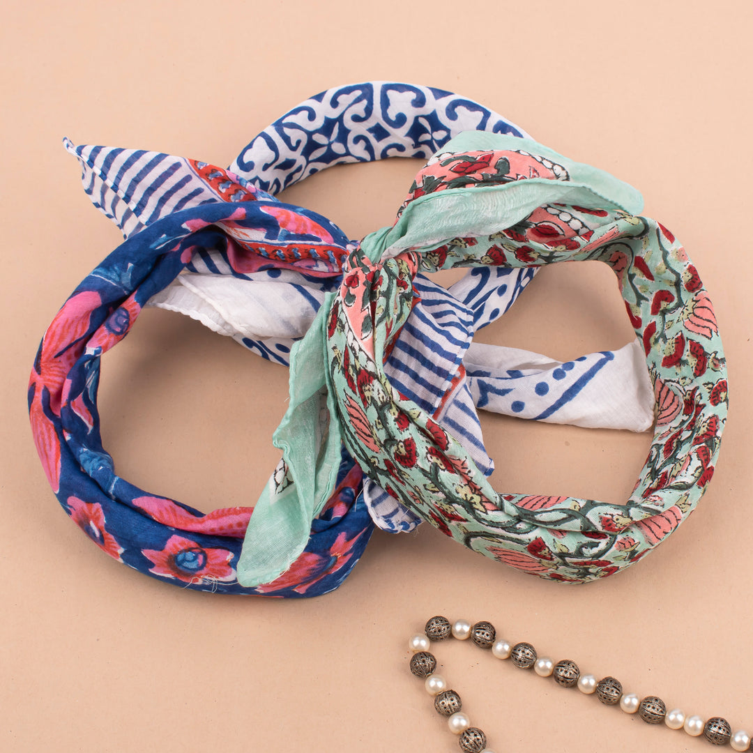 Set of 3 – Floral Cotton Bandanas | Everyday Head Scarf
