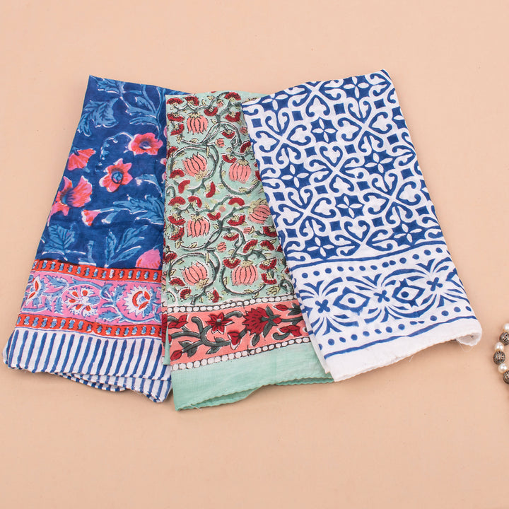 Set of 3 – Floral Cotton Bandanas | Everyday Head Scarf