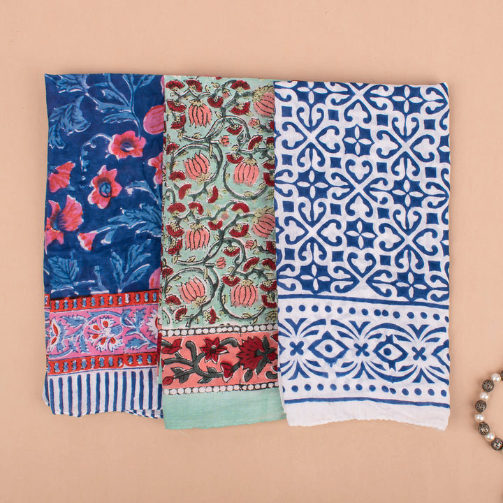 Set of 3 – Floral Cotton Bandanas | Everyday Head Scarf