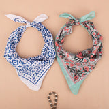 Set of 2 – Floral Cotton Bandanas | Boho Head Scarf & Hair Wrap