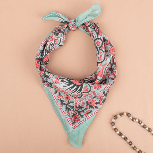 Unisex Accessory For Neck Or Hair Tie, Boho Block Print Wrap, Eco Gift Idea, Fashion Accessory, Vintage Inspired Bandanas