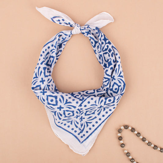 Sustainable Boho Bandanas, Pure Cotton Neck Or Hair Wraps, Floral Print, Handmade Gift For Him & Her, Unisex Accessory