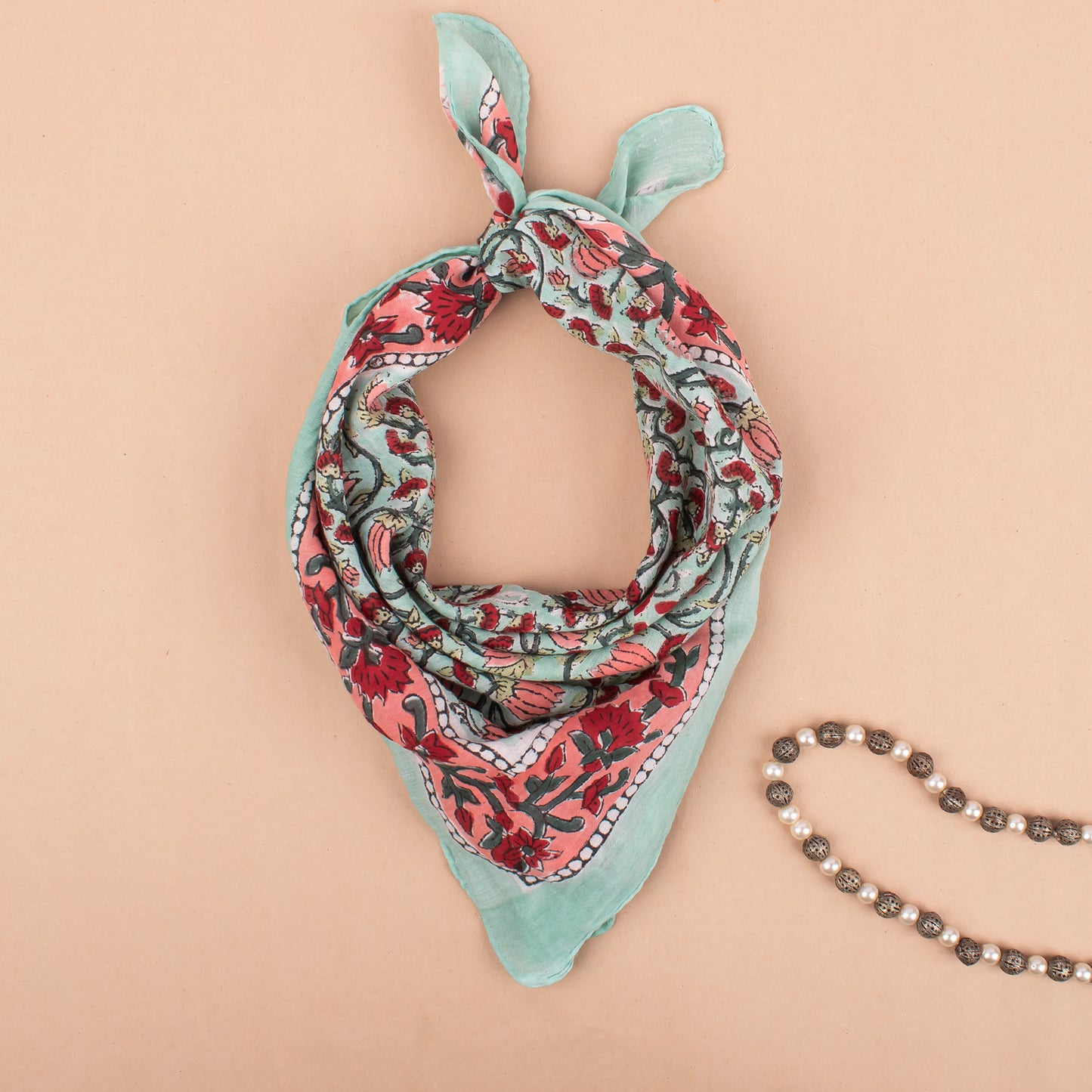 Handblock Printed Cotton Bandanas For Summer, Lightweight Hair Or Face Wrap, Eco Boho Scarf For Travel, Boho Headband