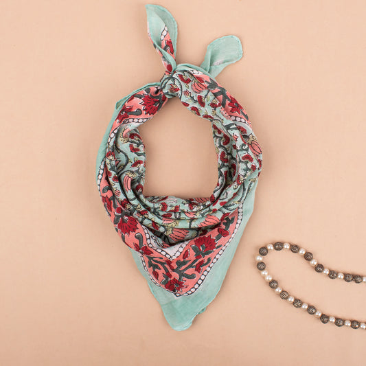 Handblock Printed Cotton Bandanas For Summer, Lightweight Hair Or Face Wrap, Eco Boho Scarf For Travel, Boho Headband