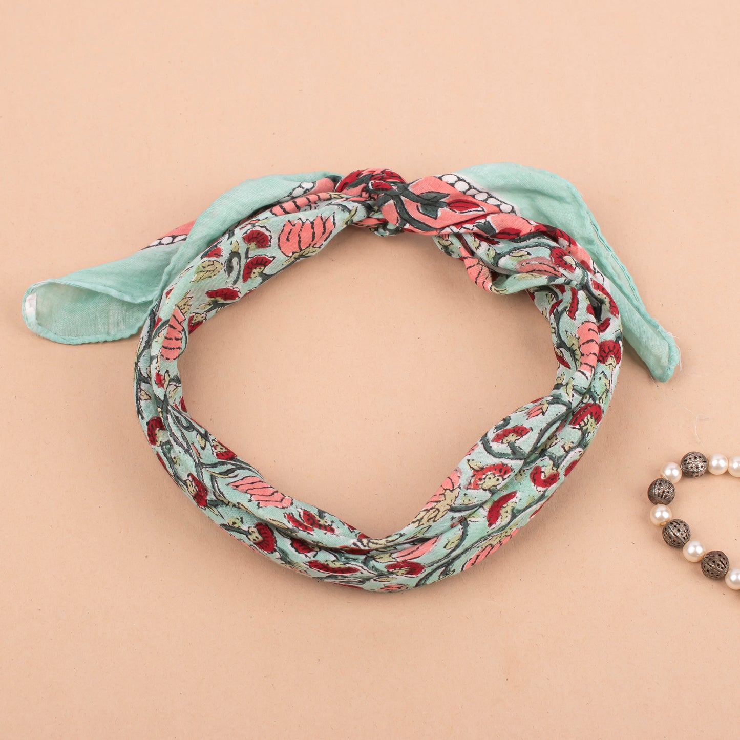 Handblock Printed Cotton Bandanas For Summer, Lightweight Hair Or Face Wrap, Eco Boho Scarf For Travel, Boho Headband