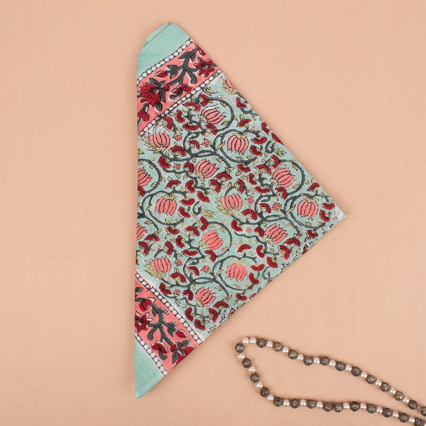 Handblock Printed Cotton Bandanas For Summer, Lightweight Hair Or Face Wrap, Eco Boho Scarf For Travel, Boho Headband