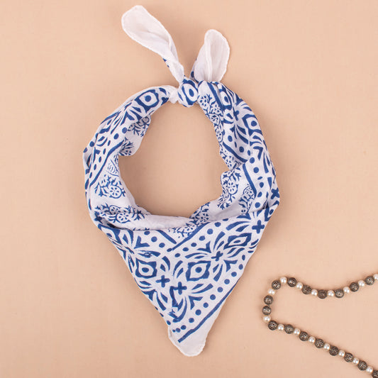 Designer Boho Bandana Scarf For Summer, Cotton Handmade Wrap, Neck & Face Protection For Outdoor Lovers, Cotton Bandanas