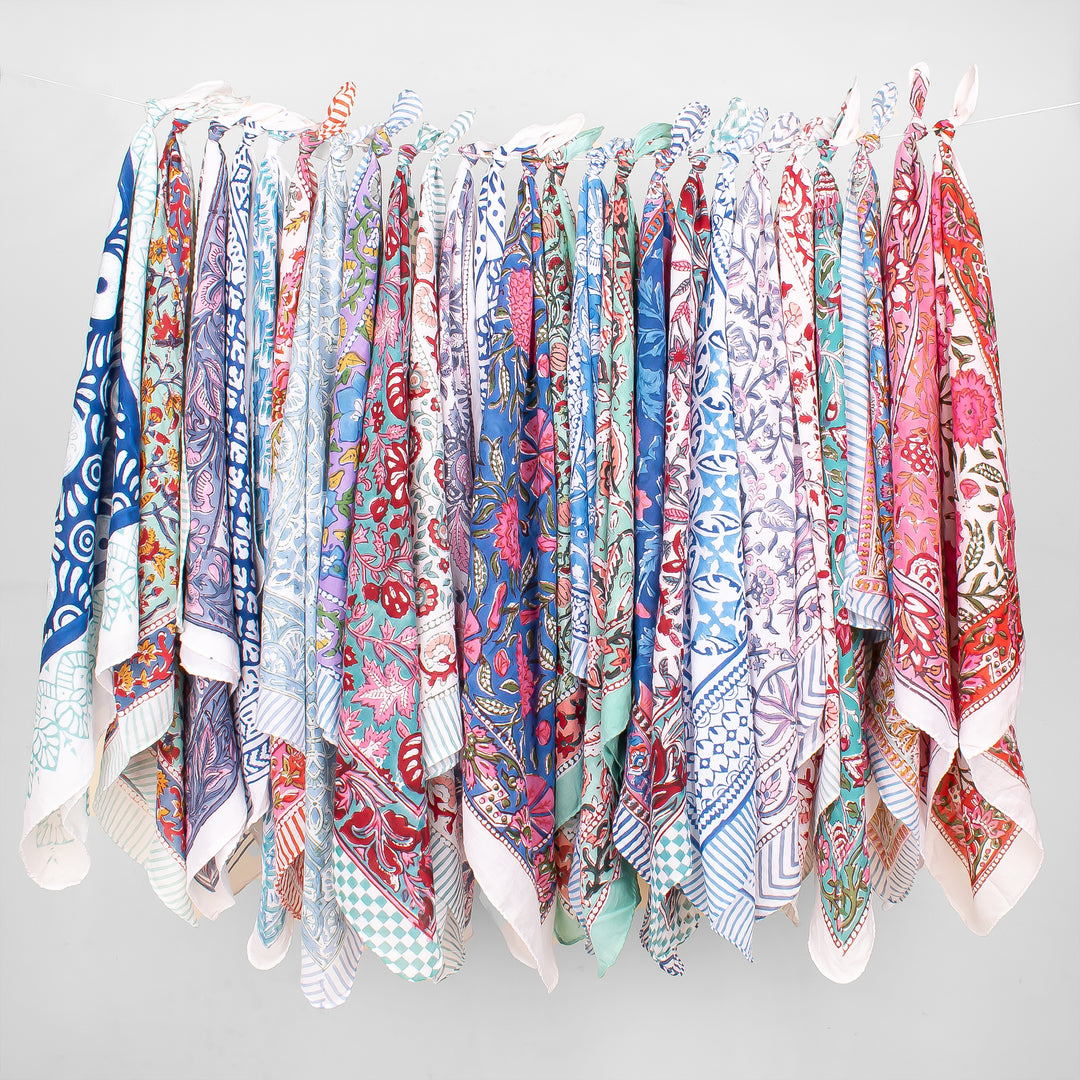 Set of 50 – Boho Cotton Bandanas | Boho Head Scarf &amp; Hair Wrap