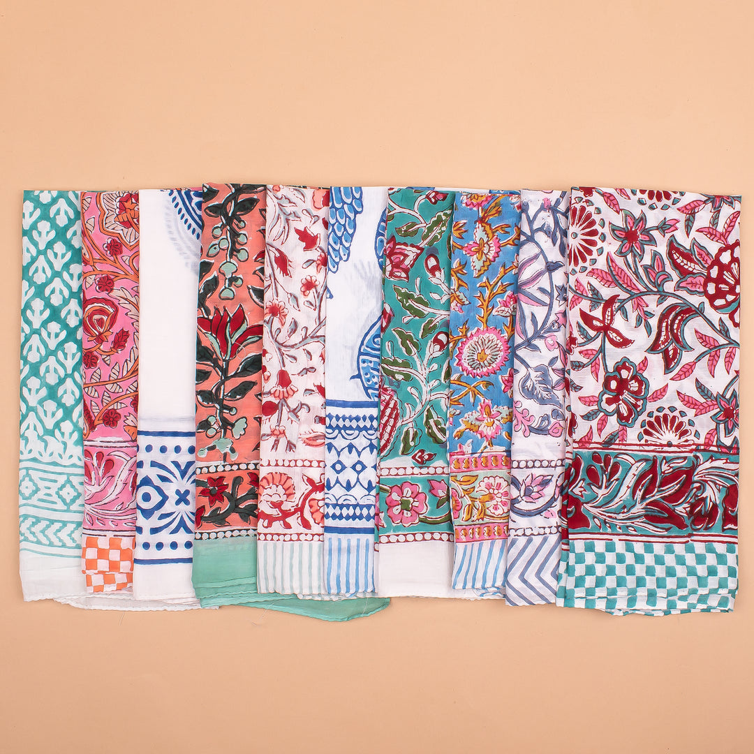 Set of 50 – Boho Cotton Bandanas | Boho Head Scarf &amp; Hair Wrap