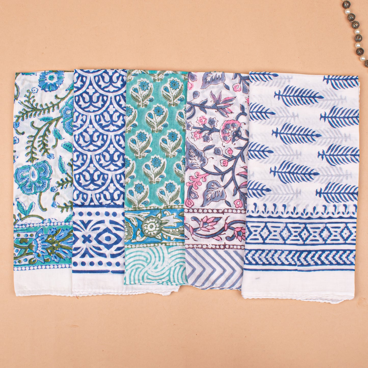 Set of 20 - Handmade Cotton Bandana With Block Printed Paisley, Boho Hair Or Neck Scarf, Lightweight Summer Accessory, Unisex Wrap, Eco-Friendly Gift