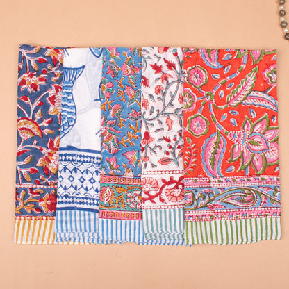 Set of 20 - Block Printed Cotton Bandanas, Lightweight Cotton Paisley Wrap For Hair Or Neck, Boho Summer Accessory, Thoughtful Handmade Gift