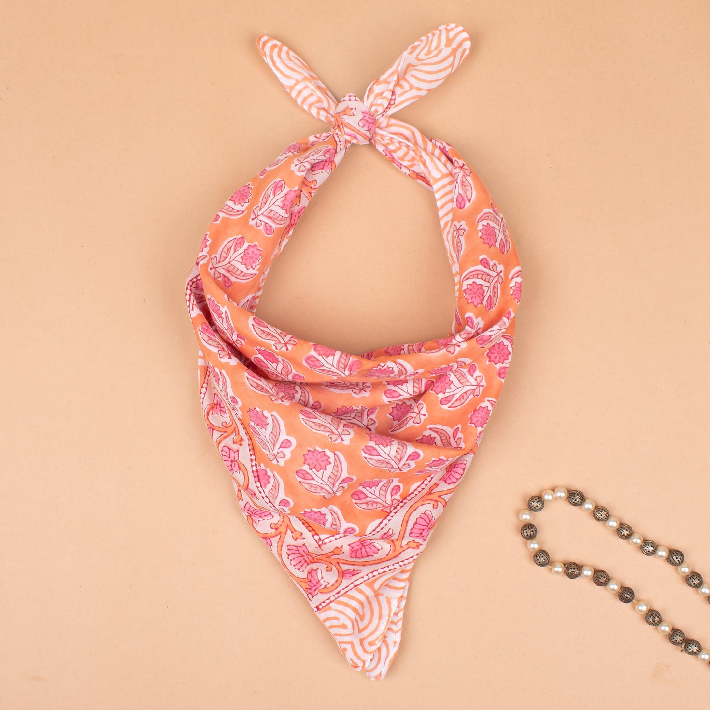 Set of 25 - Bohemian Paisley Cotton Bandana, Hand Block Printed Scarf, Soft Organic Fabric Wrap For Summer, Ideal Unisex Gift, Accessory For Pets & Bikers