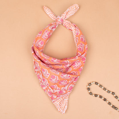 Set of 25 - Bohemian Paisley Cotton Bandana, Hand Block Printed Scarf, Soft Organic Fabric Wrap For Summer, Ideal Unisex Gift, Accessory For Pets & Bikers
