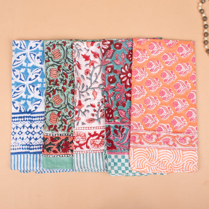 Set of 25 - Bohemian Paisley Cotton Bandana, Hand Block Printed Scarf, Soft Organic Fabric Wrap For Summer, Ideal Unisex Gift, Accessory For Pets & Bikers