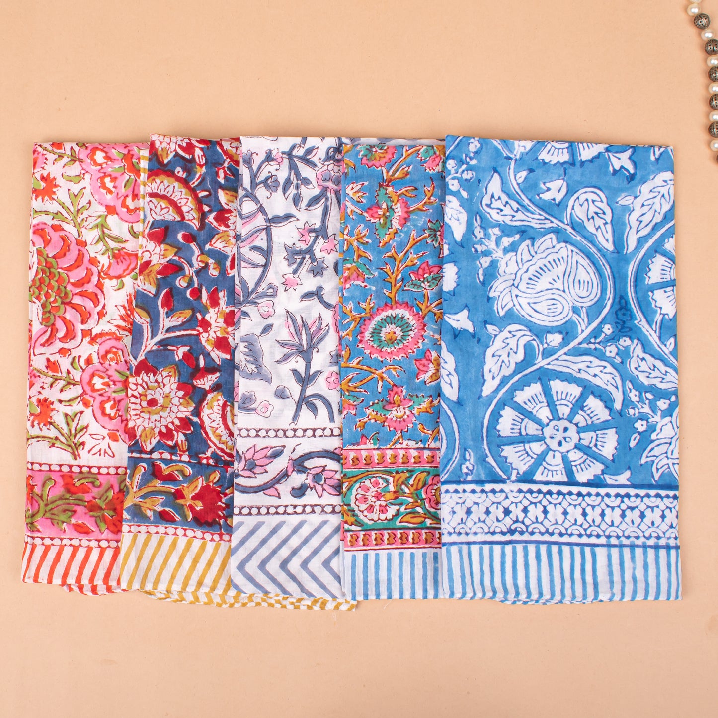 Set of 25 - Bohemian Paisley Cotton Bandana, Hand Block Printed Scarf, Soft Organic Fabric Wrap For Summer, Ideal Unisex Gift, Accessory For Pets & Bikers